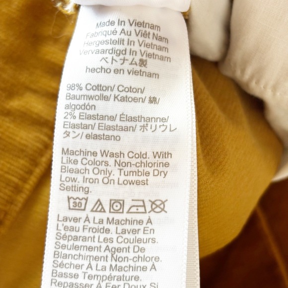 J Crew Corduroy Pants Women Mustard Yellow High Rise Straight Leg Size 34 - Picture 10 of 11